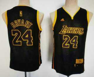 Youth Los Angeles Lakers #24 Kobe Bryant Black Golden Retired Commemorative Soul Swingman Jersey->philadelphia 76ers->NBA Jersey